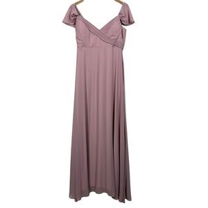 Birdy Grey Rose Quartz Spence Convertible Bridesmaid Chiffon Maxi Dress Sz L